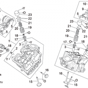 Cylinder head and valves