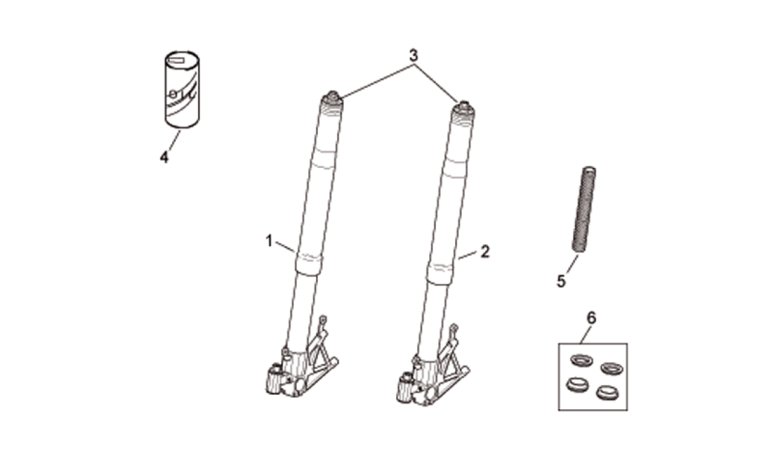 Front fork II Components at Aprilia Genuine Parts, Aprilia Parts