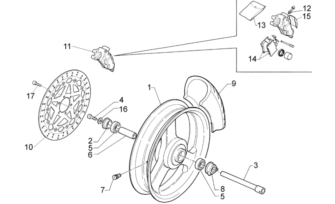 Front wheel complete | Components at Aprilia Genuine Parts 